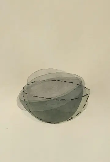 Dehydrated object (l) by Parul Sinha - Watercolor, ink on Fabriano Rosaspina paper