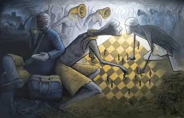 A game by Kartik Tripathi - Acrylic on canvas