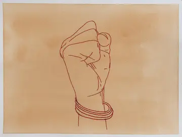 Hand work, 5 by Anshu Singh - Embroidery on paper