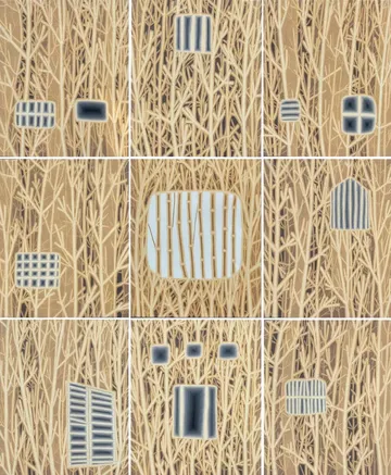 Never ending cage by Khokan Giri - Acrylic on canvas 