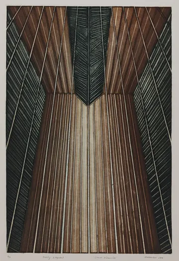 Linear dimension by Khokan Giri - Etching & aquatint