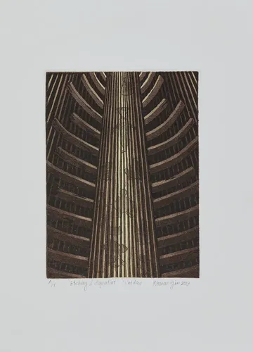 Untitled by Khokan Giri - Etching & aquatint