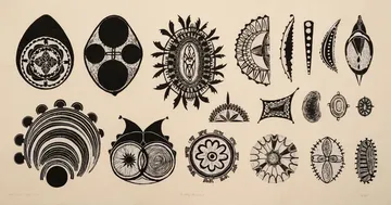 The motifs archive 5 by Avni Bansal - Relief prints collage on Kitakata paper
