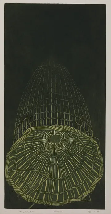 Fishing trap by Khokan Giri - Etching & aquatint