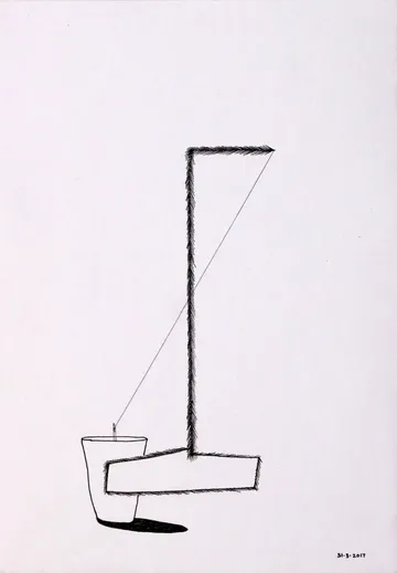 D-3-3 by Preksha Tater - Pen and color on paper 