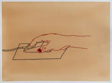 Hand work, 6 by Anshu Singh - Embroidery on paper