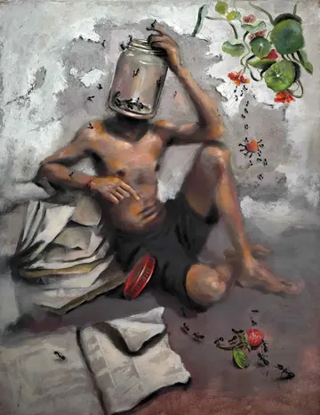 Spreading desires by Bishal Deka - Acrylic on canvas