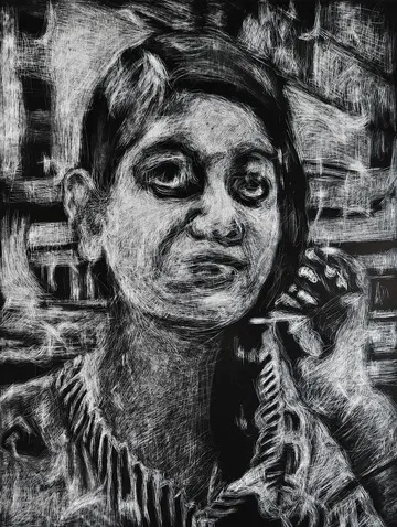 Presence of absence, 6 by Akartha Halder - Laser print on paper
