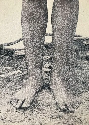 The feet without lotus by Sangita Datta - Archival photograph, image transfer on acid-free handmade paper