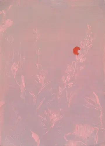 Floral (red sun) by Shazia Nabeel - Oil on paper