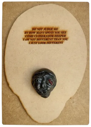 Poetics of face-1, 4 by Preksha Tater - Epoxy compound and mixed media