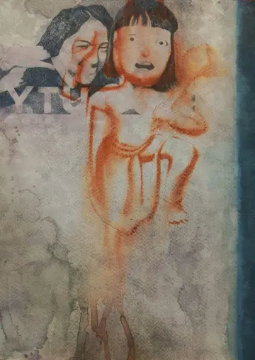 Demos kratia 12 by Abhrajit Kundu - Watercolor on paper
