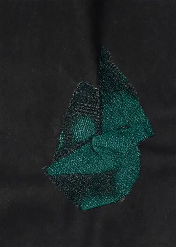 Fold #19, 15 by Urvi Sethna - Green net on paper