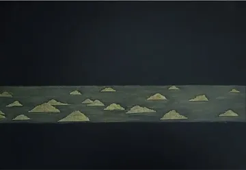 Panoramic mounds by Bhavana Parakh - Graph sheet, oil pastel, and colored pencil on paper