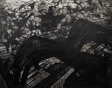 Station 3 by Akbar Ali Sunasara - Acrylic on canvas