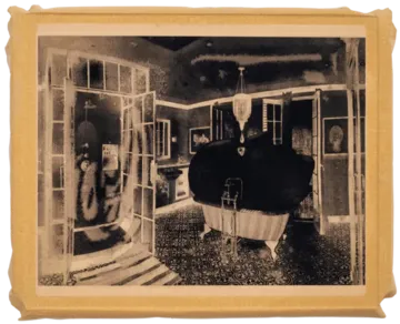 Black stars are shining very bright - VII, 26 by Abhishek Narayan Verma - Etching print printed on dental plaster