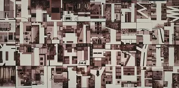 Moving map by Ligang August - Ink on paper