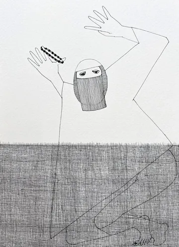 D-4, 10 by Preksha Tater - Pen and ink on paper
