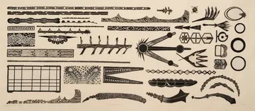 The motifs archive 2 by Avni Bansal - Relief prints collage on Kitakata paper