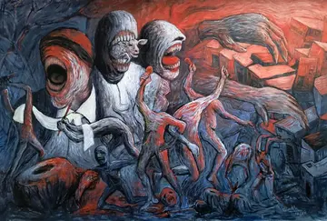 Dystopian orchestra by Kartik Tripathi - Acrylic on canvas