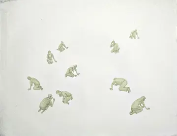 The green blindness 1 by Parul Sinha - Watercolor, ink on Sanganeri paper