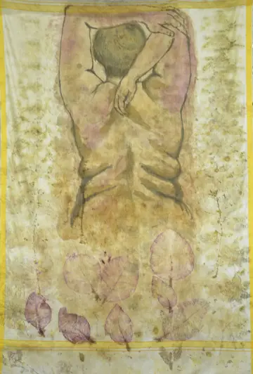 Fat, fluid, alive by Rishma Mariya Johnson - Natural pigments and eco printing on kerala mundu