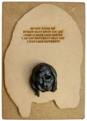 Poetics of face-1, 3 by Preksha Tater - Epoxy compound and mixed media