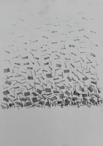 Sound of fountain by Dharmesh Prajapati - Charcoal on paper