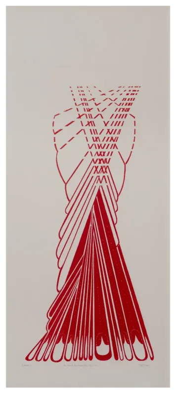 The drape I the pleat I the fanset 1 by Avni Bansal - Woodcut print on Kozo paper
