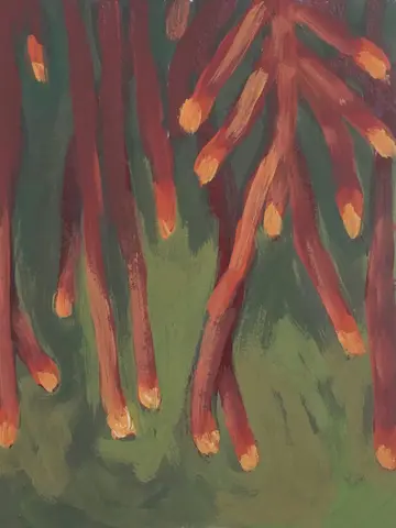 Red roots by Rishma Mariya Johnson - Acrylic emulsion on canvas
