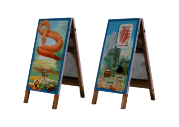 56 inch and extra 2ab by Bharathesh G D - (signboard): Enamel on aluminum sheet, wooden frame