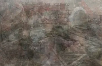 The Kosovo war by Boris Colin Alphonse - Opacity photocollage, 25 archival photographs overlapped with varying opacity, archival print on Hahnemühle paper
