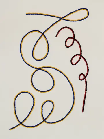 Threads of life 7 by Anshu Singh - Beaded embroidery on paper