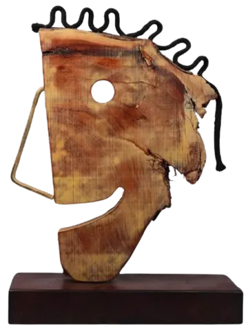 Portrait by Ashwam S. Salokhe - Mango wood and acrylic color
