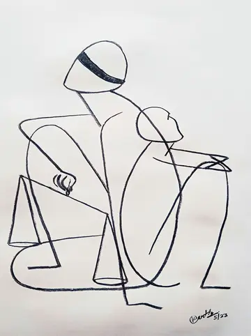 Desperation by Kartik Tripathi - Charcoal on paper