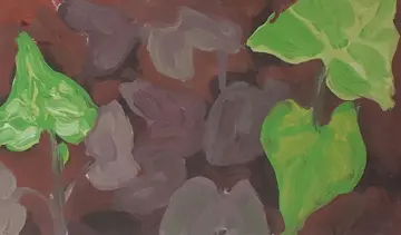 Tiny purple and green hearts by Rishma Mariya Johnson - Acrylic emulsion on canvas