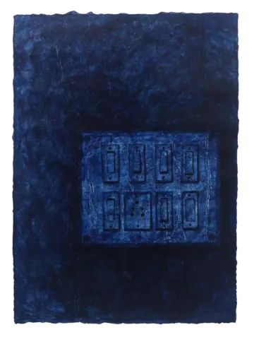 Imprints by the day II, 1 by Riyanka Das - Collagraph print and oil on paper