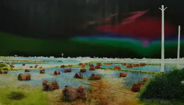 The land remembers by Shiv Shankar - Oil on canvas