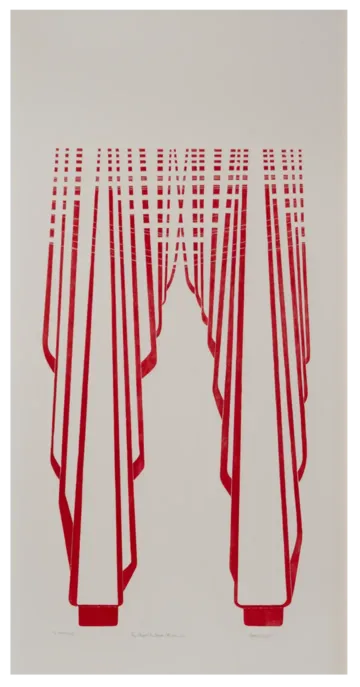 The drape I the pleat I the fanset 2 by Avni Bansal - Woodcut print on Kozo paper