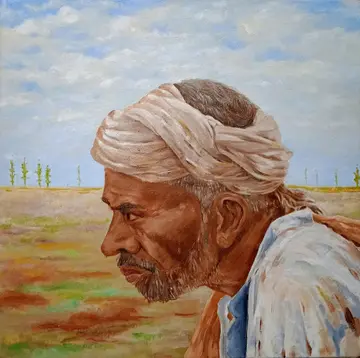 Farmer by Raju Patel - Oil on canvas