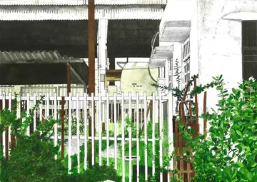 Territories of three: echoes in the landscape I, 8 by Kapil Jangid - Watercolor, photo ink, digital print and graphite on paper