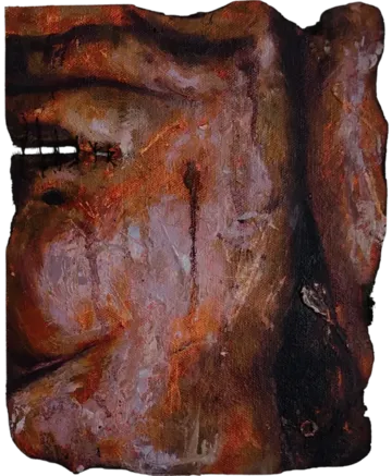 A step towards healing, 2 by Riyanka Das - Oil and mixed media on canvas