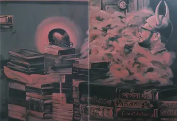 Dhuaandaar 3 by Anurag Paul - Oil on oil sheet