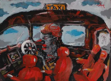 Mrs. Officer by Aditiya Singh - Acrylic on paper