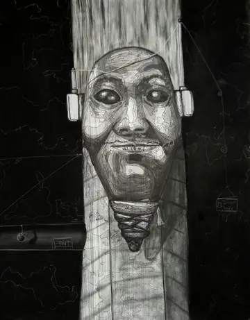 Monument by Navanshu Kumar - Charcoal and ink on paper