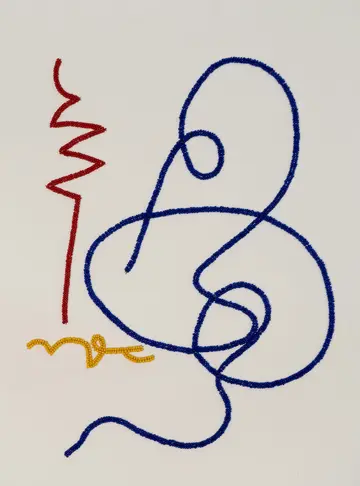 Threads of life 6 by Anshu Singh - Beaded embroidery on paper