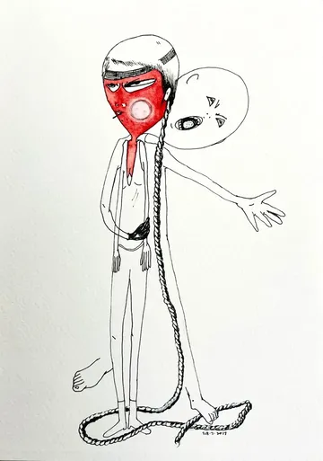 D-4, 4 by Preksha Tater - Pen and ink on paper
