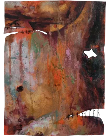 Gold, 1 by Riyanka Das - Oil, gold leaf, and mixed media on canvas