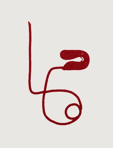 Safety pin, 8 by Anshu Singh - Beaded embroidery on paper