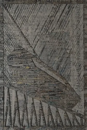 Confrontation of comfort, 2 by Shiv Kumar - Collected newspaper, plate (engraving)